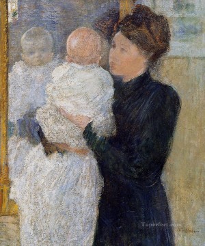  madre Obras - Madre e hijo impresionista John Henry Twachtman